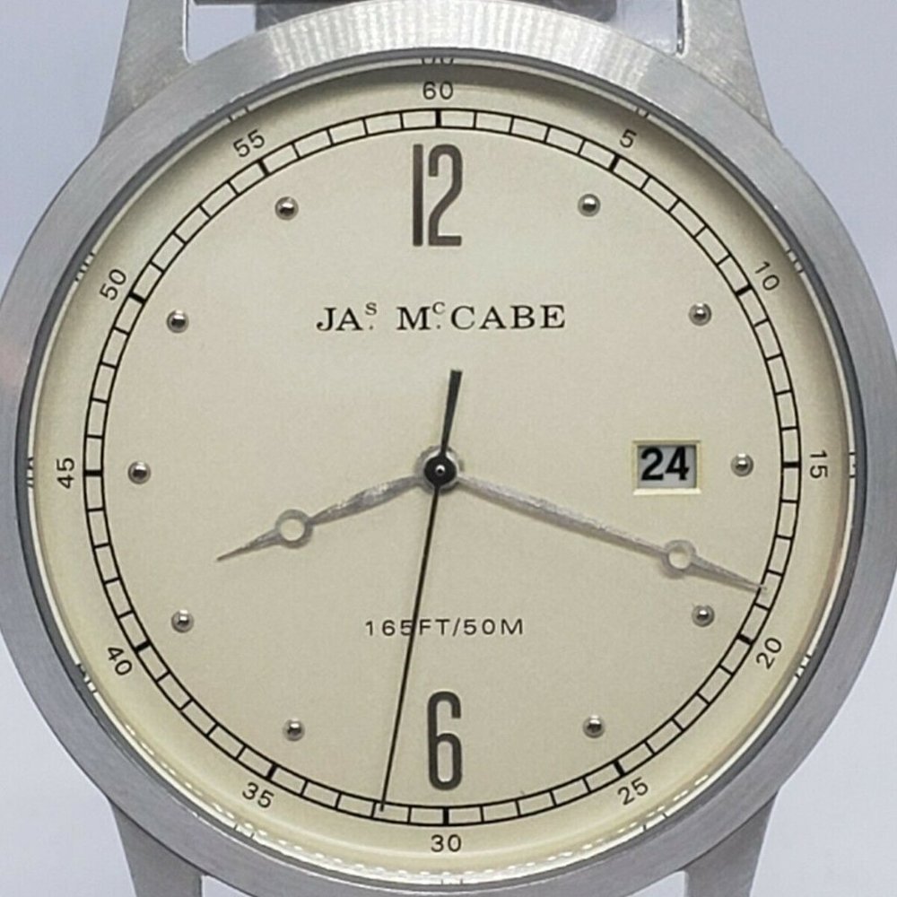 Silver and Cream Men's Watch